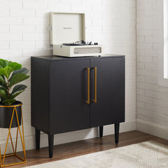 Accent Cabinet with 2 Doors and Adjustable Shelf, Matte Black