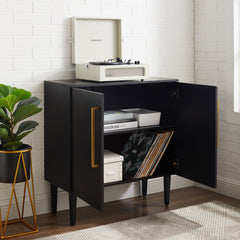 Accent Cabinet with 2 Doors and Adjustable Shelf, Matte Black