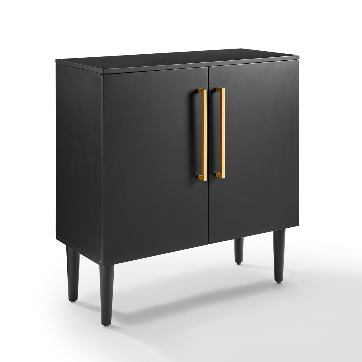Accent Cabinet with 2 Doors and Adjustable Shelf, Matte Black