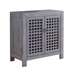 Accent Cabinet with 2 Doors and Adjustable Shelves, Gray Distressed Wood