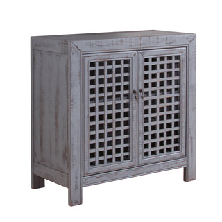 Accent Cabinet with 2 Doors and Adjustable Shelves, Gray Distressed Wood