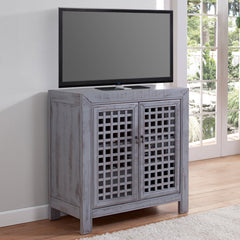 Accent Cabinet with 2 Doors and Adjustable Shelves, Gray Distressed Wood