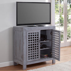 Accent Cabinet with 2 Doors and Adjustable Shelves, Gray Distressed Wood