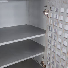 Accent Cabinet with 2 Doors and Adjustable Shelves, Gray Distressed Wood