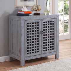 Accent Cabinet with 2 Doors and Adjustable Shelves, Gray Distressed Wood
