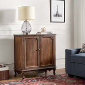 Accent Cabinet with 2 Doors and Cabriole Legs in Walnut