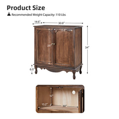 Accent Cabinet with 2 Doors and Cabriole Legs in Walnut
