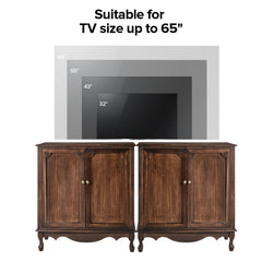 Accent Cabinet with 2 Doors and Cabriole Legs in Walnut