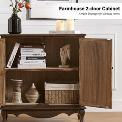 Accent Cabinet with 2 Doors and Cabriole Legs in Walnut