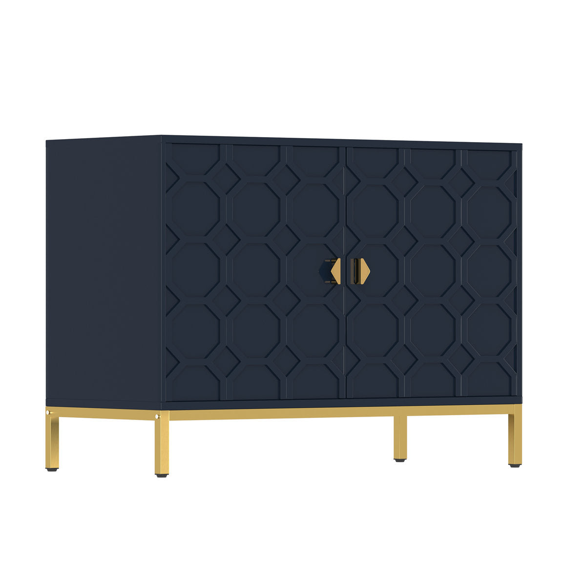 Accent Cabinet with 2 Doors and Metal Legs