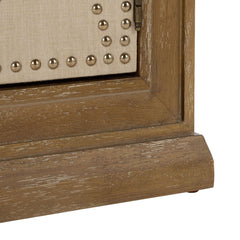 Accent Cabinet with 2 Doors and Nailhead Details in Rustic Oak
