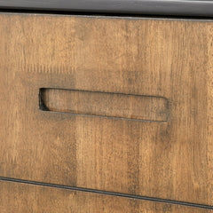 Accent Cabinet with 2 Doors in Black and Walnut Two-Tone Finish
