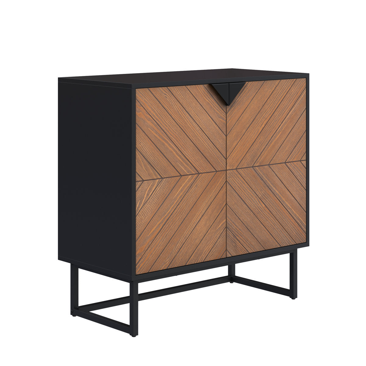 Accent Cabinet with 2 Doors in Brown and Black