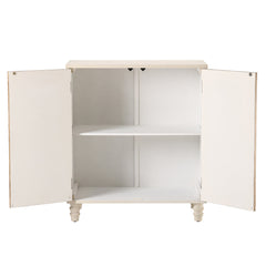 Accent Cabinet with 2 Doors in Cream and Brown Finish