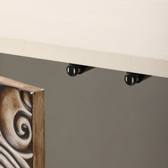 Accent Cabinet with 2 Doors in Cream and Brown Finish