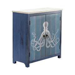Accent Cabinet with 2 Doors in Deep Blue and White