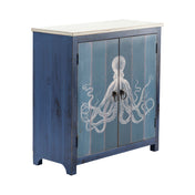 Accent Cabinet with 2 Doors in Deep Blue and White