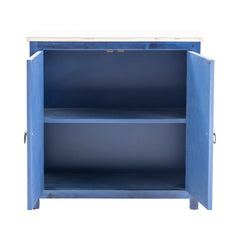 Accent Cabinet with 2 Doors in Deep Blue and White
