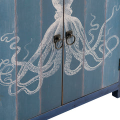 Accent Cabinet with 2 Doors in Deep Blue and White
