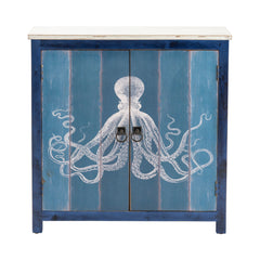Accent Cabinet with 2 Doors in Deep Blue and White