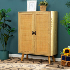 Accent Cabinet with 2 Doors in Light Brown Pine and MDF