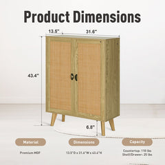 Accent Cabinet with 2 Doors in Light Brown Pine and MDF