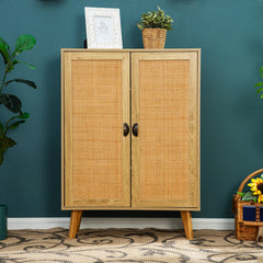 Accent Cabinet with 2 Doors in Light Brown Pine and MDF