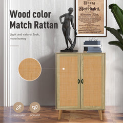 Accent Cabinet with 2 Doors in Light Brown Pine and MDF
