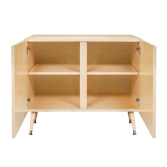 Accent Cabinet with 2 Doors in Natural Birch with Geometric Pattern