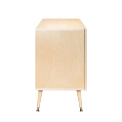 Accent Cabinet with 2 Doors in Natural Birch with Geometric Pattern