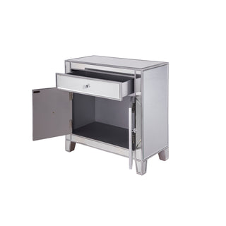 Accent Cabinet with 2 Doors in Silver Mirrored Finish