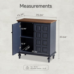 Accent Cabinet with 2 Doors, Solid and Manufactured Wood