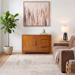 Accent Cabinet with 2 Drawers and 1 Door in Reclaimed Pine and Natural