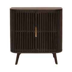 Accent Cabinet with 2 Slatted Doors in Dark Stained Walnut