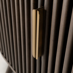 Accent Cabinet with 2 Slatted Doors in Dark Stained Walnut
