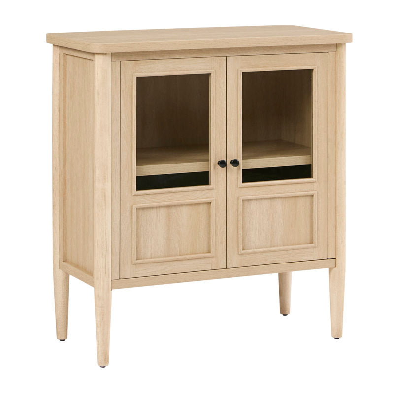 Accent Cabinet with 2 Tempered Glass Doors and Adjustable Shelves