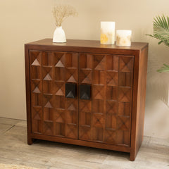 Accent Cabinet with 2 Wood Doors in Walnut