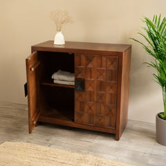 Accent Cabinet with 2 Wood Doors in Walnut