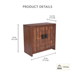 Accent Cabinet with 2 Wood Doors in Walnut
