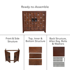 Accent Cabinet with 2 Wood Doors in Walnut