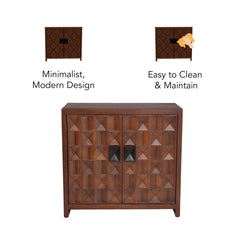 Accent Cabinet with 2 Wood Doors in Walnut