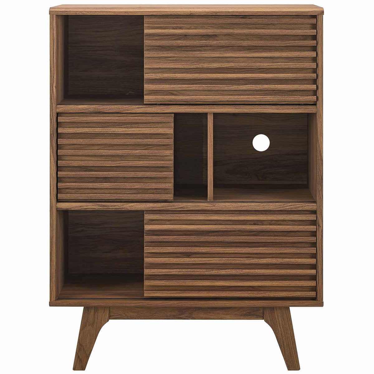 Accent Cabinet with 3 Doors in Walnut Finish