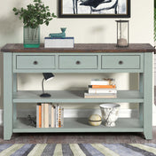 Accent Cabinet with 3 Drawers, Brown and Green Manufactured Wood