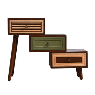 Accent Cabinet with 3 Drawers in Brown, Black and Green