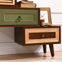 Accent Cabinet with 3 Drawers in Brown, Black and Green