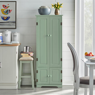 Accent Cabinet with 4 Doors and Adjustable Shelves in Mint