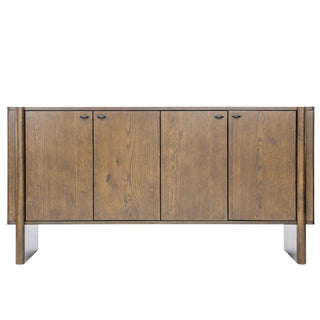 Accent Cabinet with 4 Doors in Brown Rubberwood
