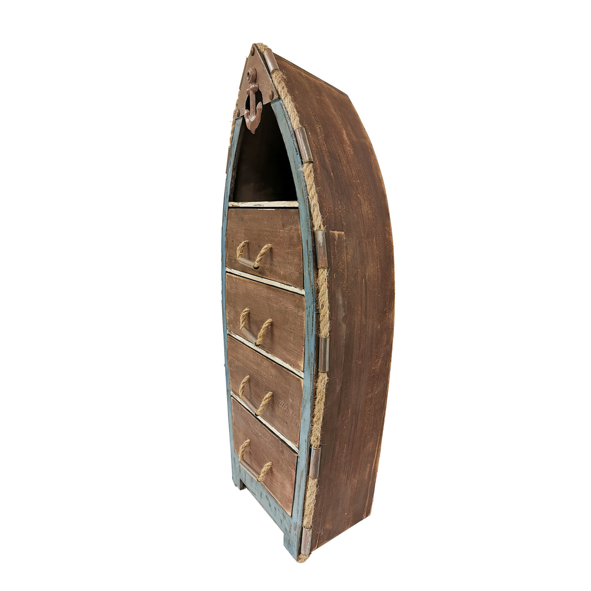 Accent Cabinet with 4 Drawers in Brown Solid Wood