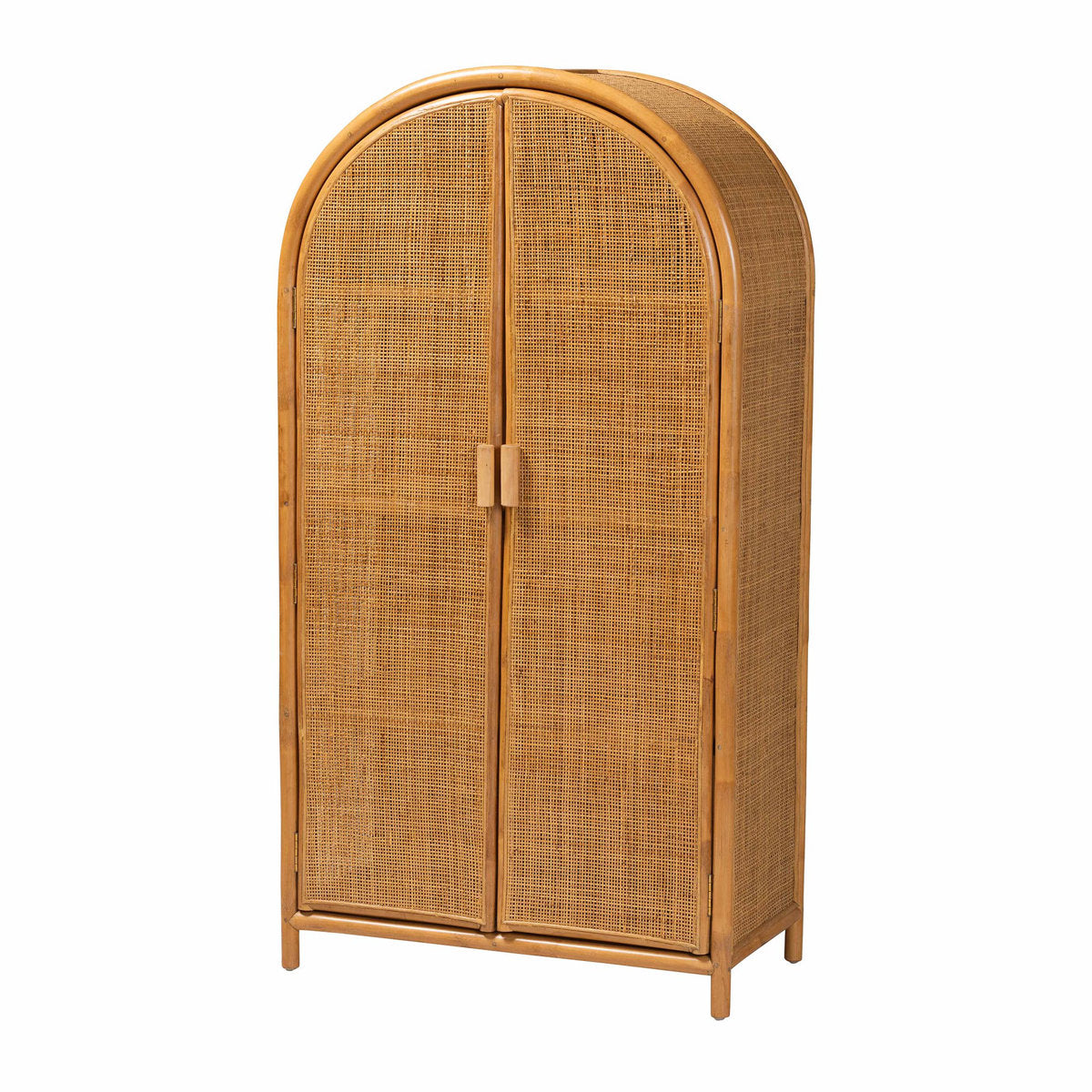 Accent Cabinet with 4 Shelves in Natural Rattan