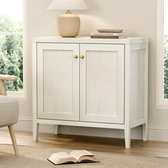 Accent Cabinet with Adjustable Shelves, Antique White Manufactured Wood